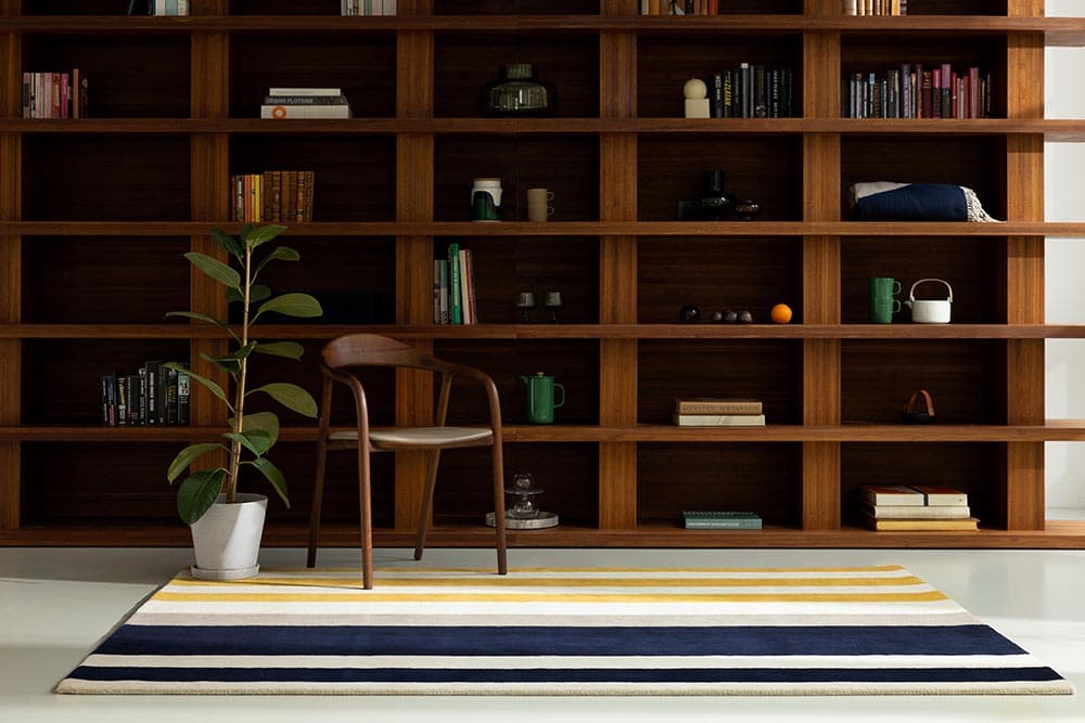 Dywan Ralli Yellow 140x200 cm, żółty, beżowy, granatowy, szary, wełna, Marimekko - 54145