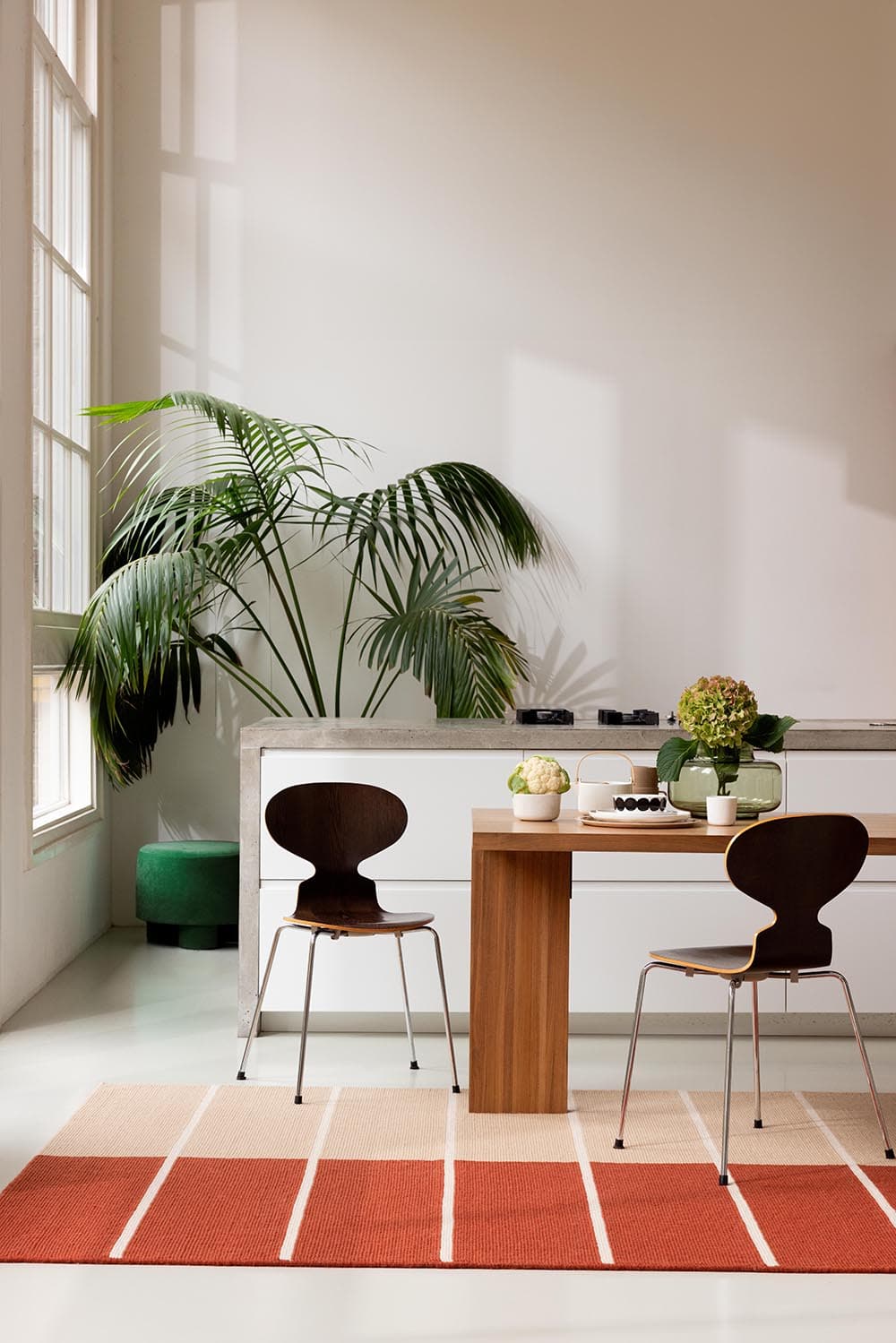 Rug TIIBET BRUNT ORANGE 200x280 cm, orange, beige, wool, Marimekko - 54043