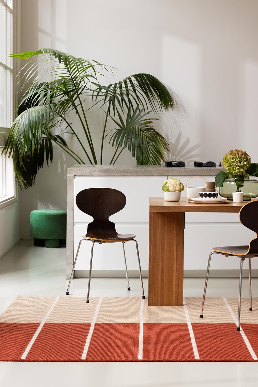 Rug TIIBET BRUNT ORANGE 250x350 cm, orange, beige, wool, Marimekko - 54034