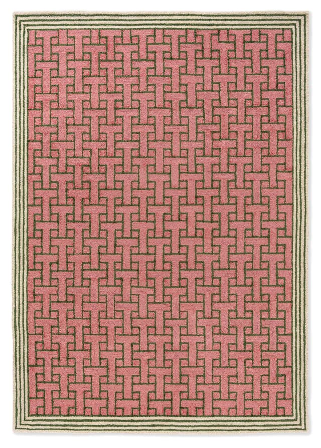 Dywan T-MONOGRAM DUSTED PINK, różowy, beżowy, zielony, 250x350 cm, Ted Baker - WYMIARY