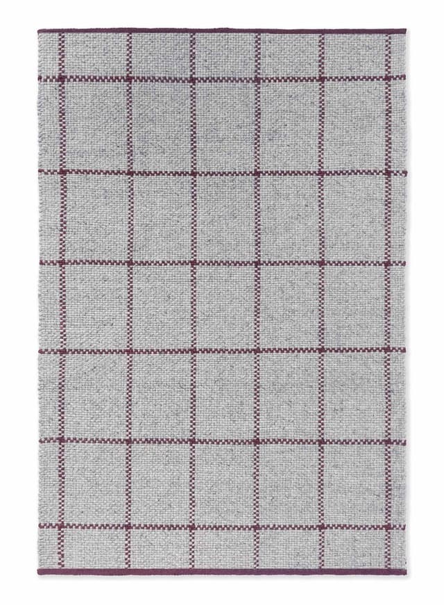 Dywan Craft Matter Check Ash Stone Red 160x230 cm, bordowy, szary, wełna, bawełna, Brink & Campman - WYMIARY