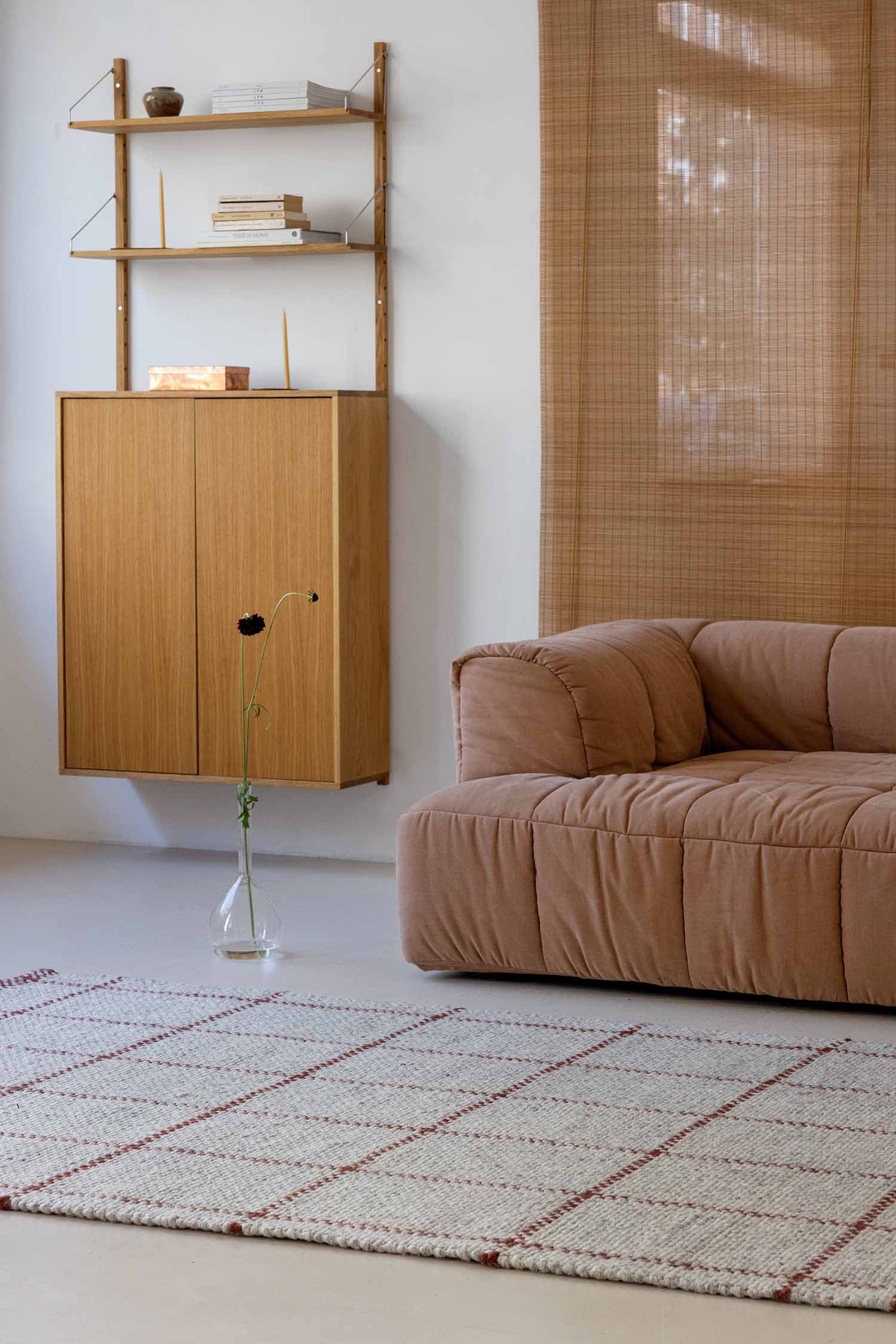 Dywan Craft Matter Check Ash Stone Red 160x230 cm, bordowy, szary, wełna, bawełna, Brink & Campman - 53929