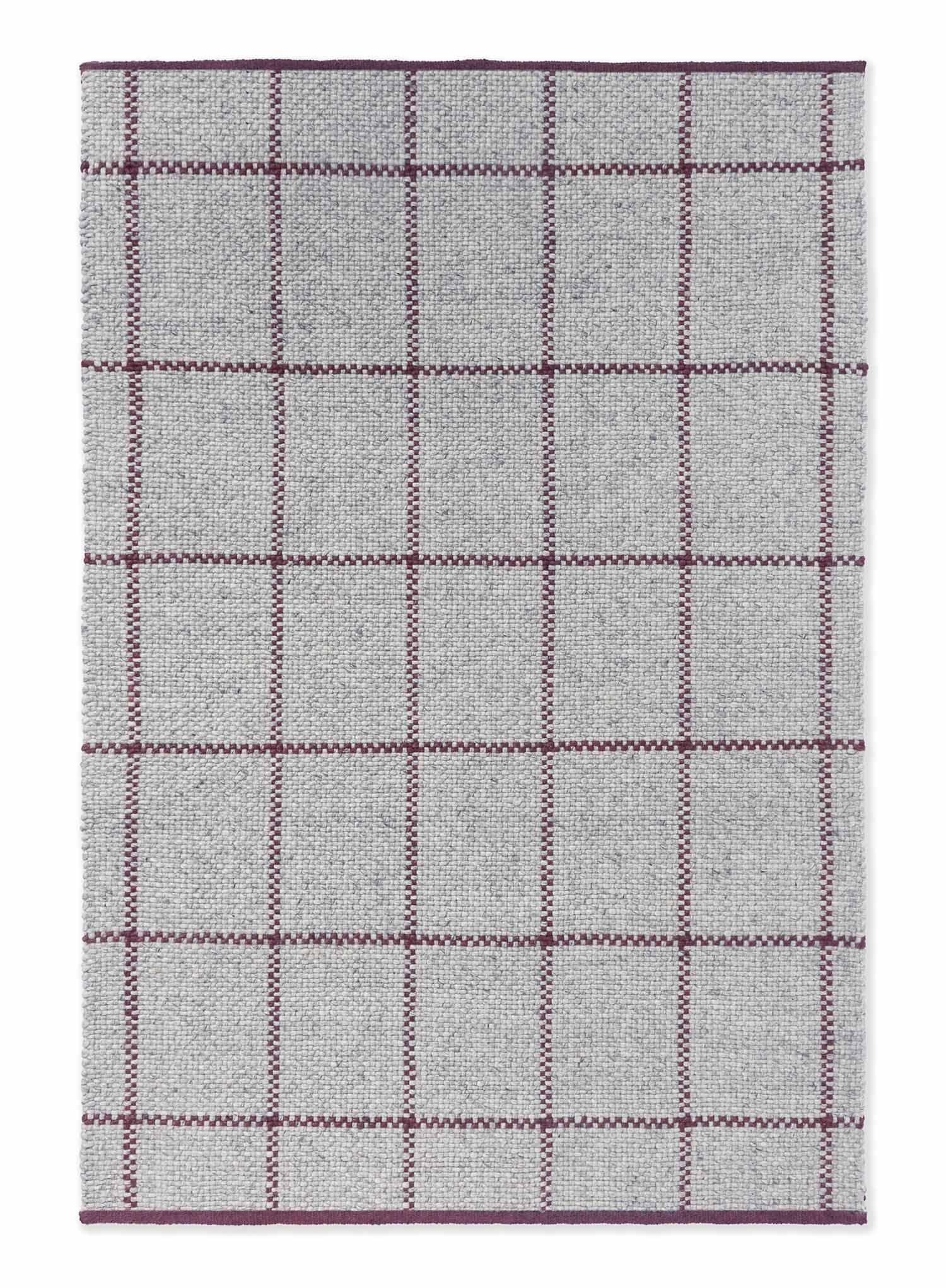 Rug Craft Matter Check Ash Stone Red 200x280 cm, grey, maroon, wool, cotton, Brink & Campman