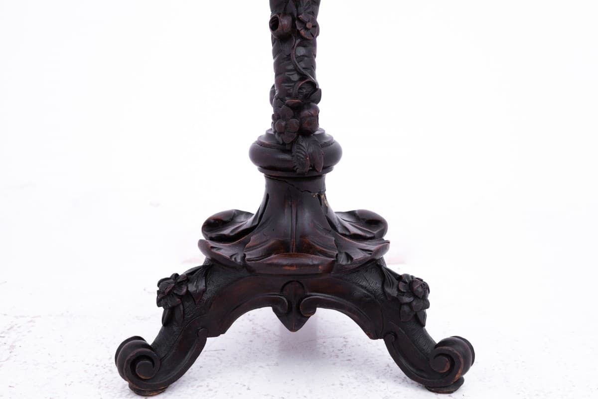 Orzechowy rzeźbiony postument, Francja, ok. 1880 rok - 49990