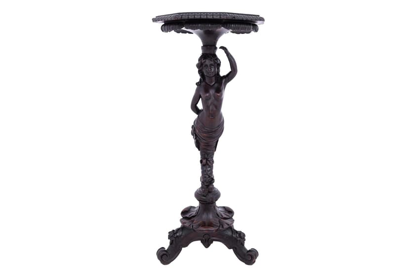 Orzechowy rzeźbiony postument, Francja, ok. 1880 rok