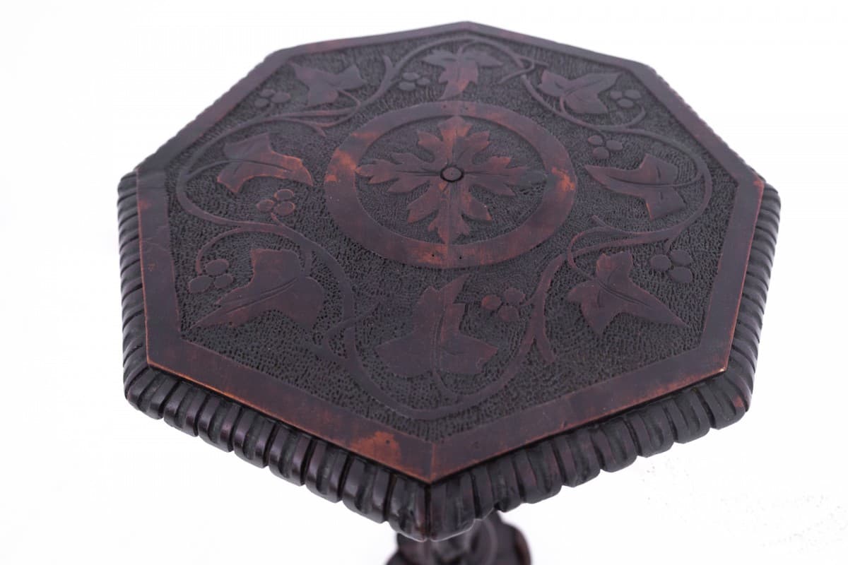 Orzechowy rzeźbiony postument, Francja, ok. 1880 rok - 49992