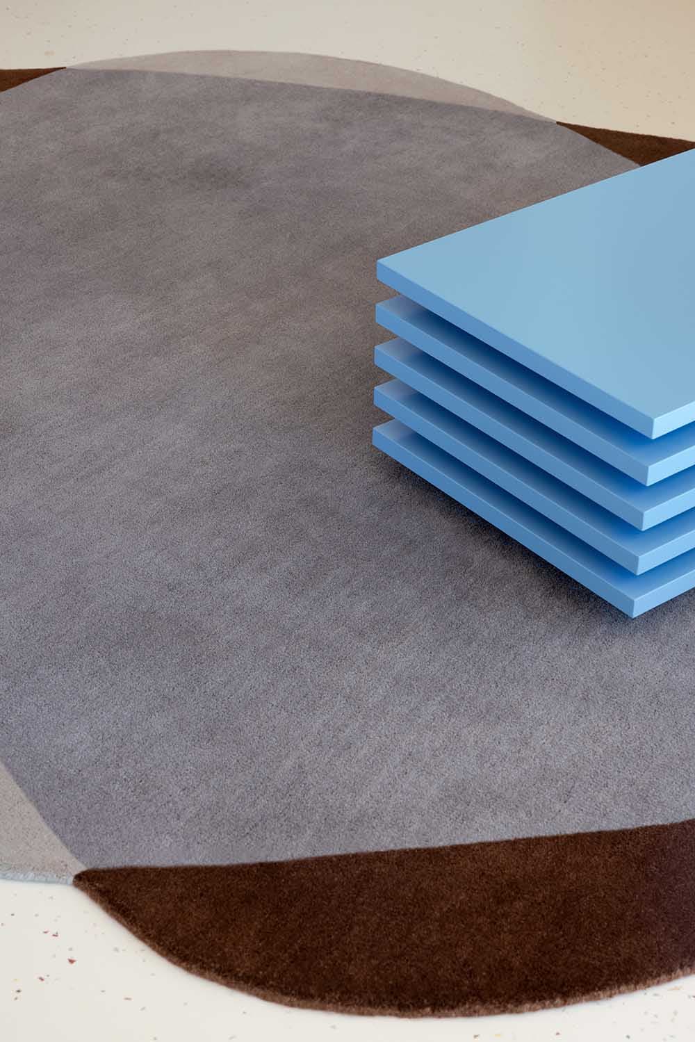 Dywan Element Chad Brown-Blue 160x188 cm, niebieski, brązowy, wełna, Brink & Campman - 53836