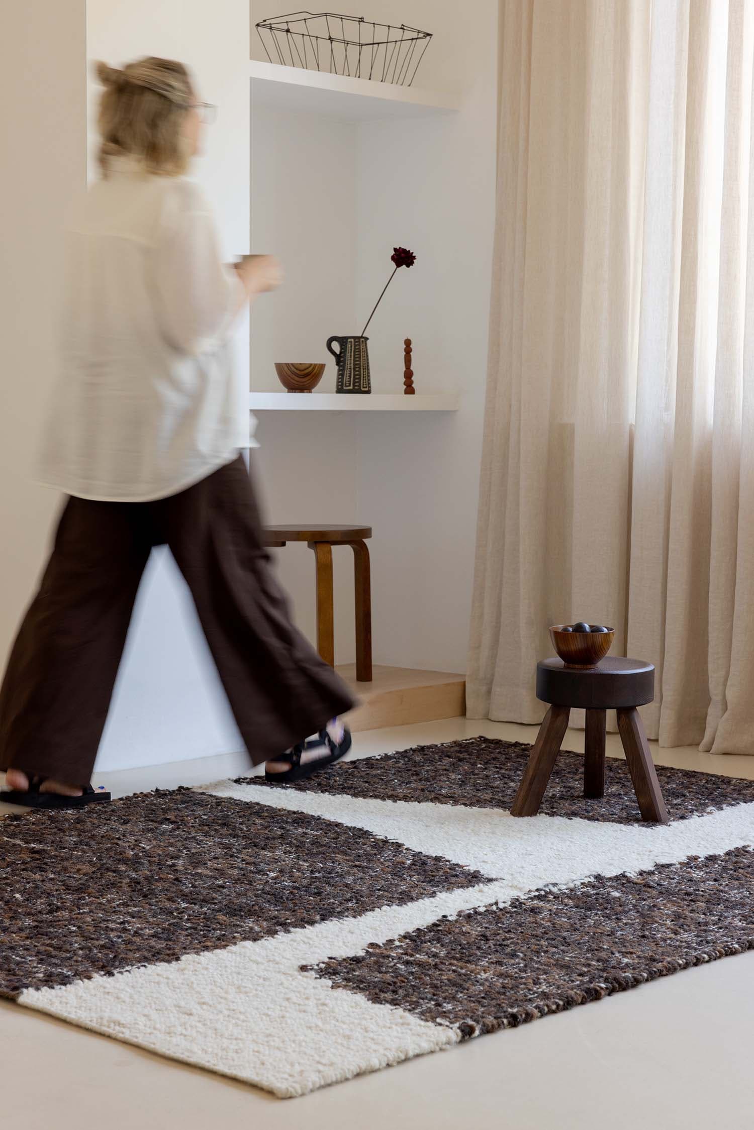 Dywan Craft Fundament Chocolate Cream 160x230 cm, beżowy, brązowy, bawełna, juta, wełna, Brink & Campman - 53767