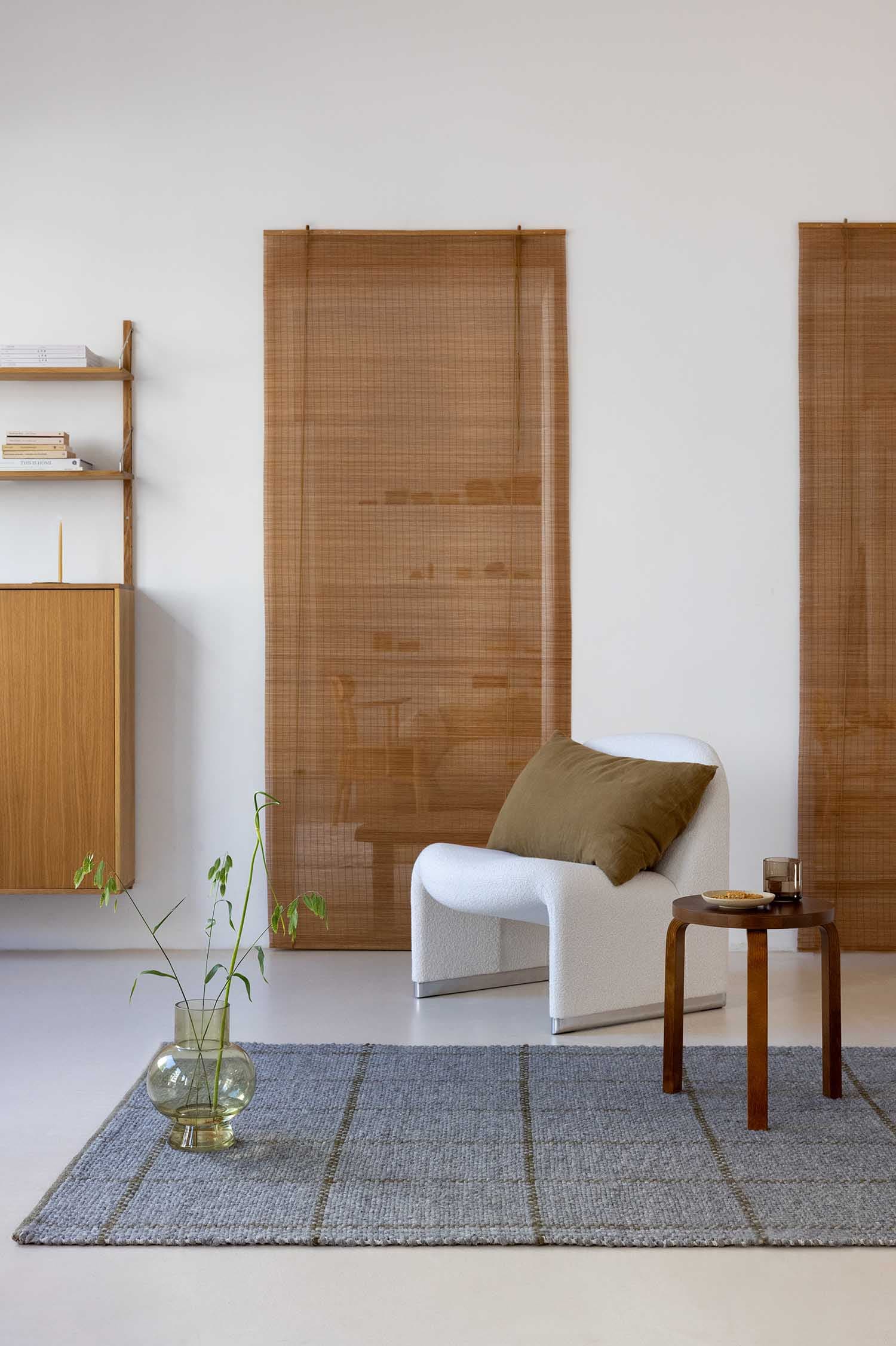 Dywan Craft Matter Check Slate Olive 160x230 cm, szary, zielony, wełna, bawełna, Brink & Campman - 53739