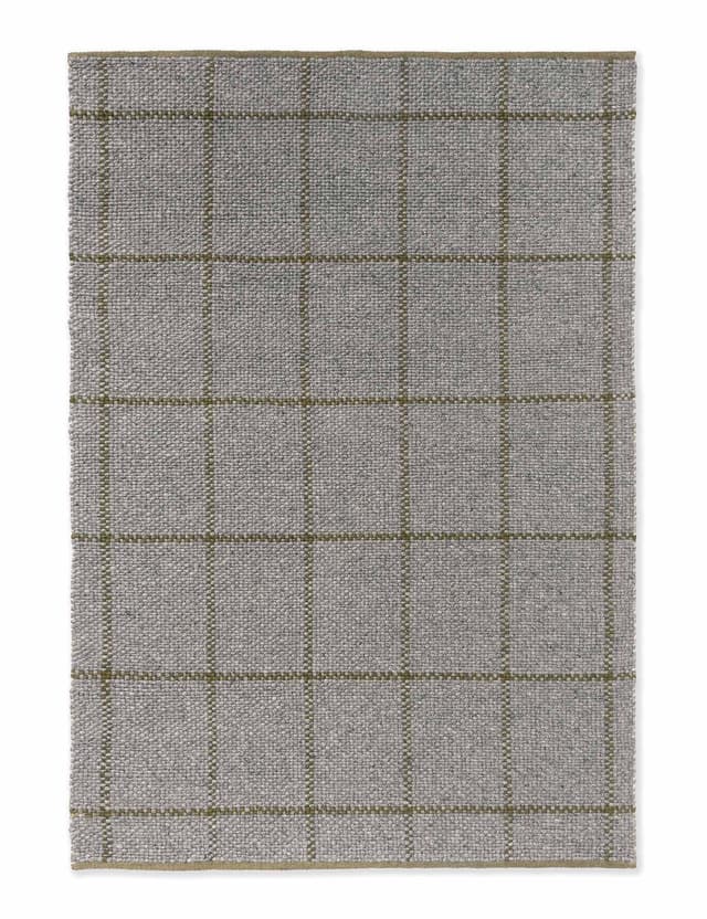 Dywan Craft Matter Check Slate Olive 160x230 cm, szary, zielony, wełna, bawełna, Brink & Campman - WYMIARY