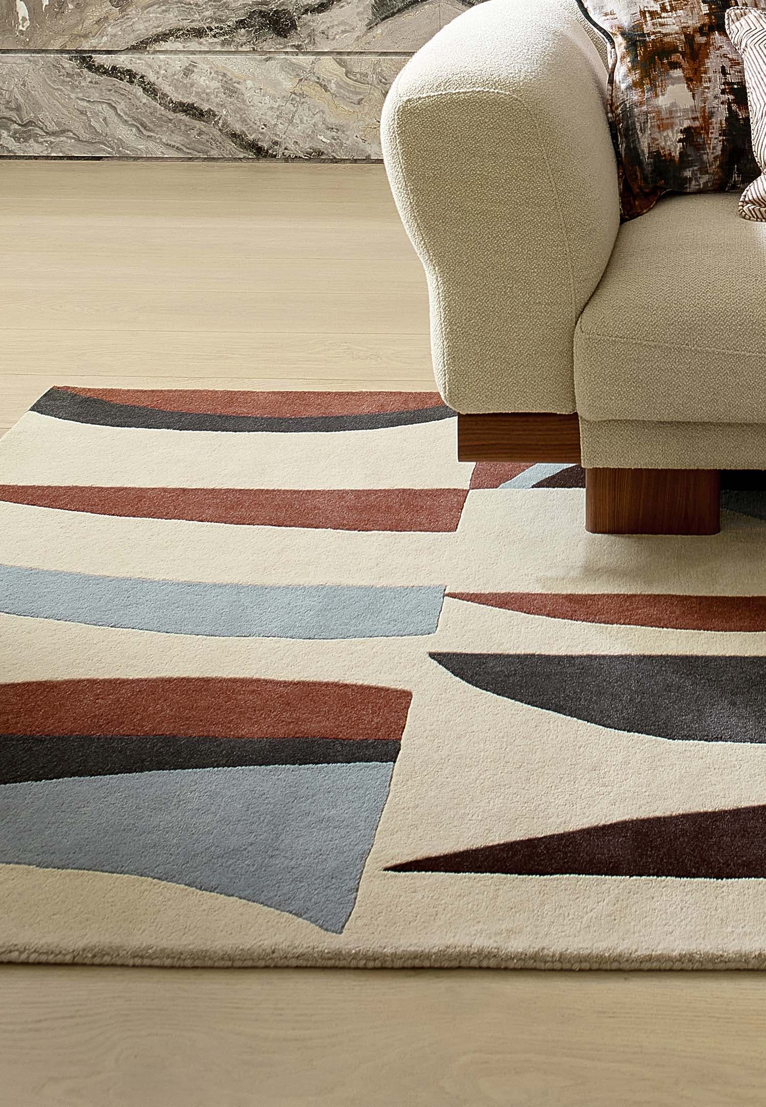 Rug Torillo Cornflower/Walnut 170x240 cm, beige, blue, brown, wool, Harlequin - 53616