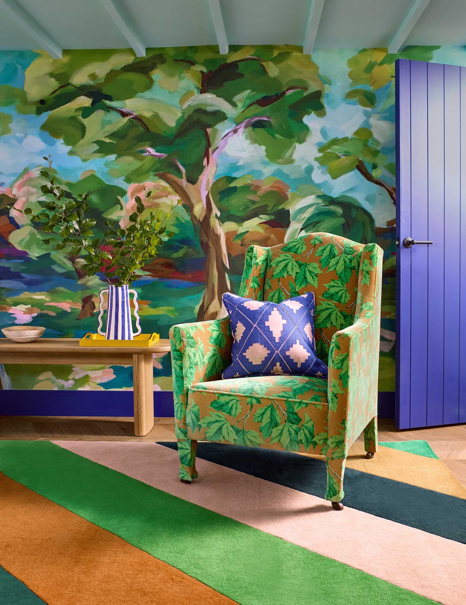 Dywan SHERBET STRIPE EMERALD/AMBER 140x200 cm, wielokolorowy, wełna, Harlequin - 53527