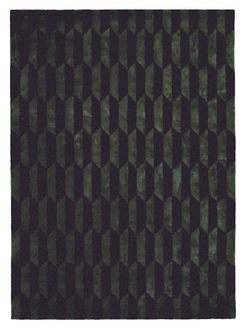 Dywan Noble Dark Green Black 300x400 cm, proj. M. Fornal, zielony, czarny, wełna, wiskoza, Carpets & More