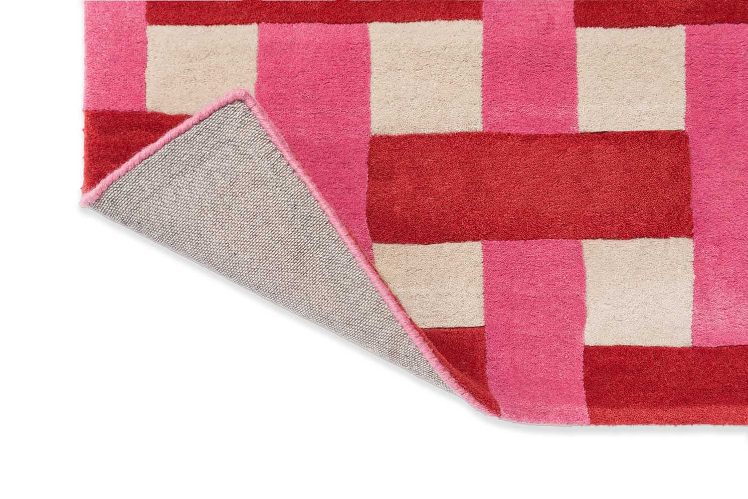 Dywan Basketweave Coral/Rose 140x200 cm beżowy, różowy, czerwony, wełna, Harlequin - 53491