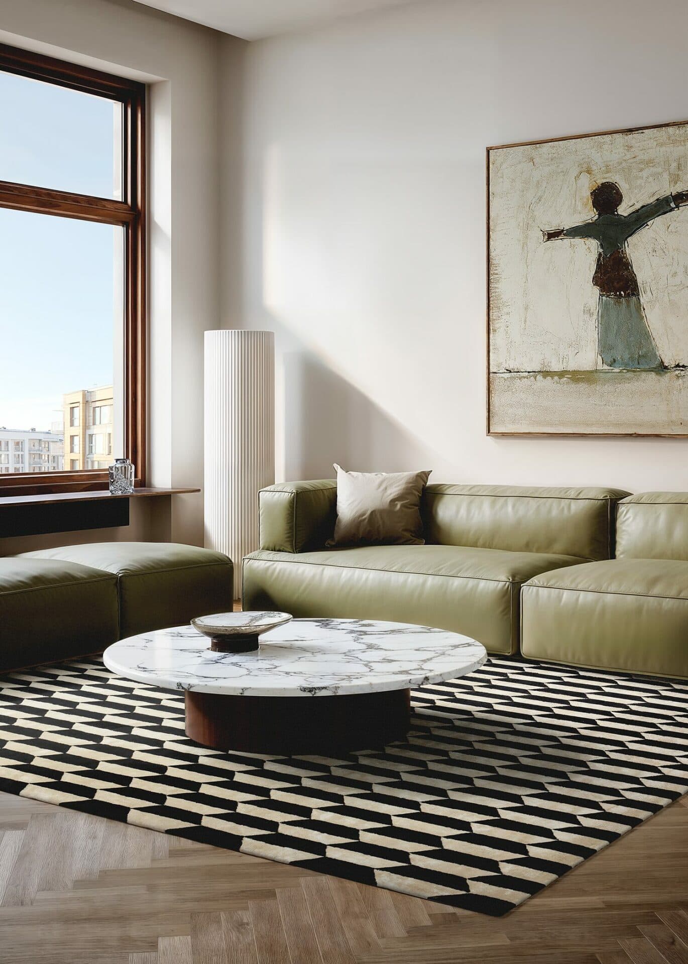 Dywan Noble Cream Black 300x400 cm, proj. M. Fornal, czarny, kość słoniowa, wełna, wiskoza, Carpets & More - 53459