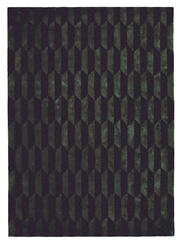 Dywan Noble Dark Green Black 200x300 cm, proj. M. Fornal, zielony, czarny, wełna, wiskoza, Carpets & More - WYMIARY