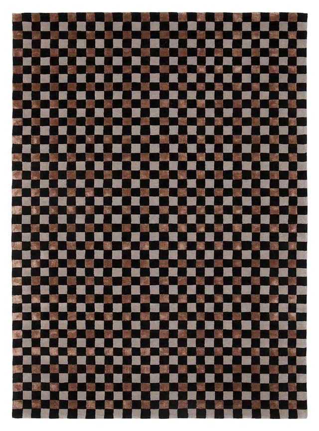 Dywan Flicker Black Grey Brown 240x340 cm, proj. M. Fornal,  czarny, szary, brązowy, wełna, wiskoza, Carpets & More - WYMIARY