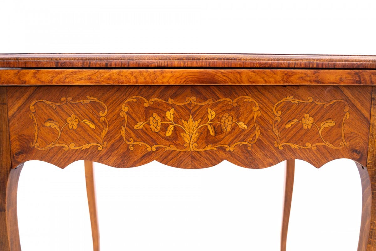 Orzechowy stolik karciak, Francja, lata 60. XIX wieku - 49955