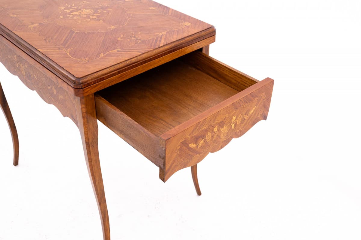 Orzechowy stolik karciak, Francja, lata 60. XIX wieku - 49951