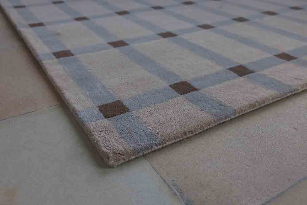 Rug COTTAGE BROWN GREY 160x230 cm beige, grey, brown, wool, Carpets & More - 53431