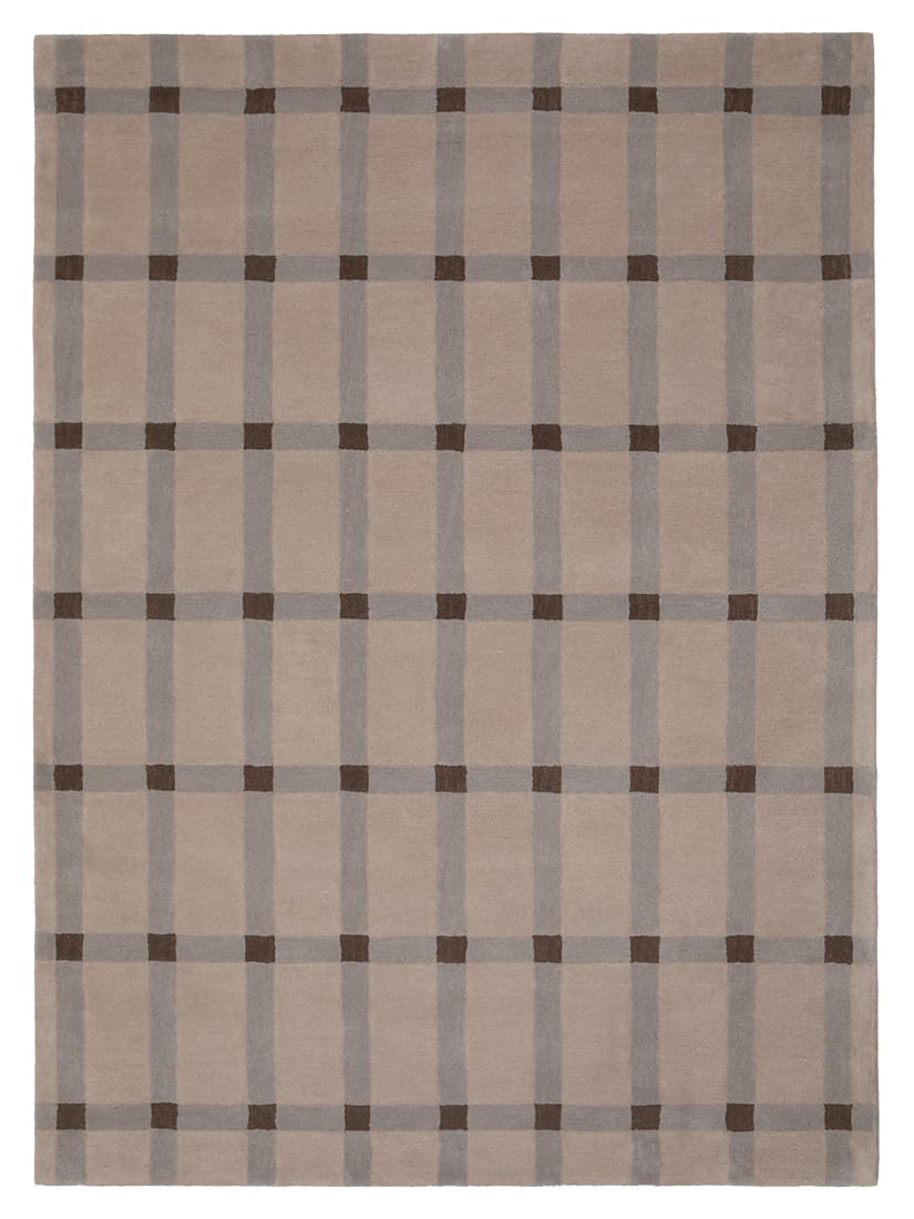 Rug, COTTAGE BROWN GREY, beige, grey, wool, 240x340 cm, Carpets & More