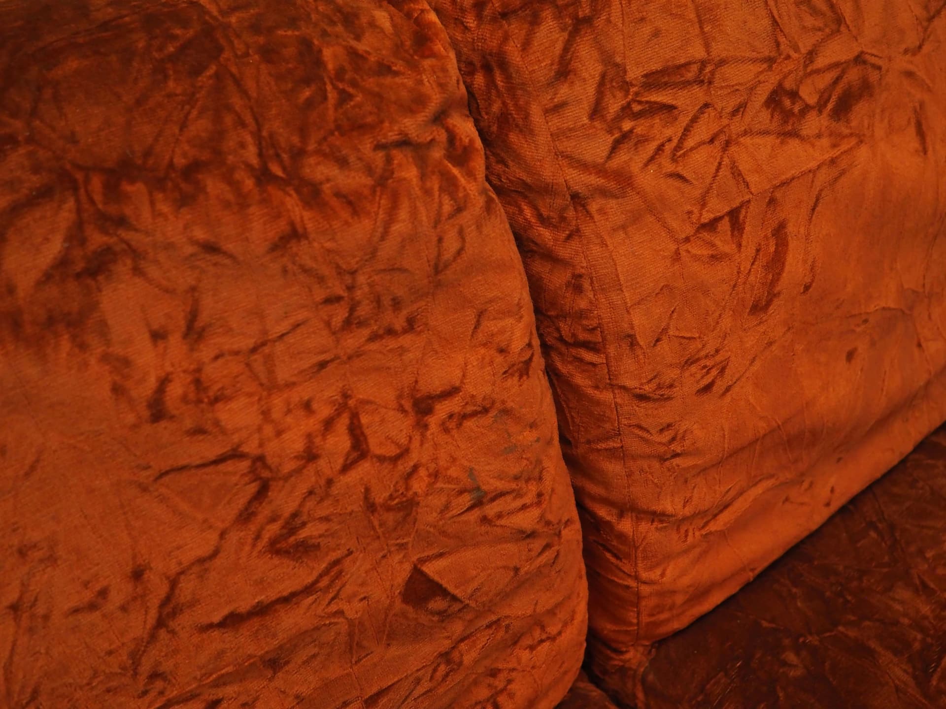 Fotel modułowy, velvet pomarańczowy, Włochy, lata 60. - 53037