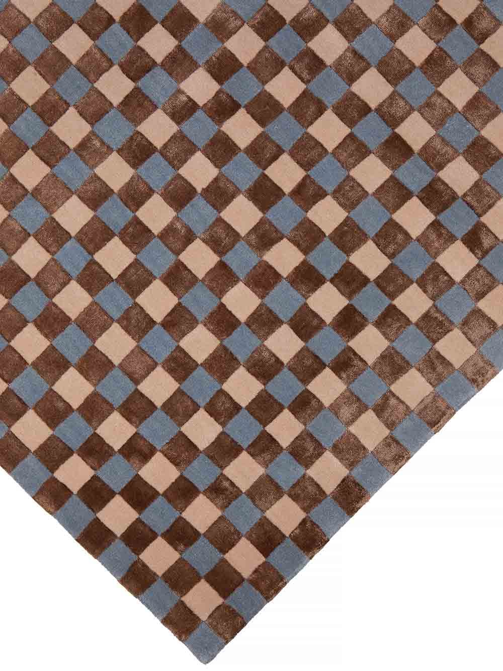 Dywan Flicker Blue Beige Brown 300x400 cm, proj. M. Fornal, niebieski, beżowy, brązowy, wełna, wiskoza, Carpets & More - 53389