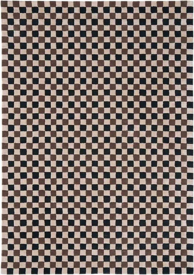 Dywan Flicker Dark Green Beige Brown 160x230 cm, proj. M. Fornal, zielony, beżowy, brązowy, wełna, wiskoza, Carpets & More - WYMIARY