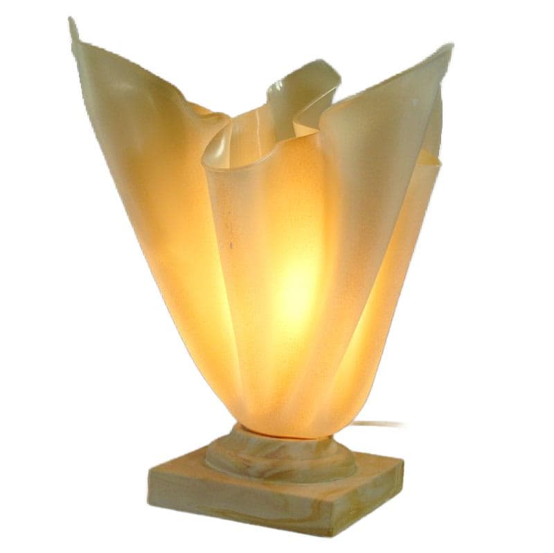 Kremowa plastikowa lampa stołowa, proj. G. Jacob, Francja, lata 80. - 5168