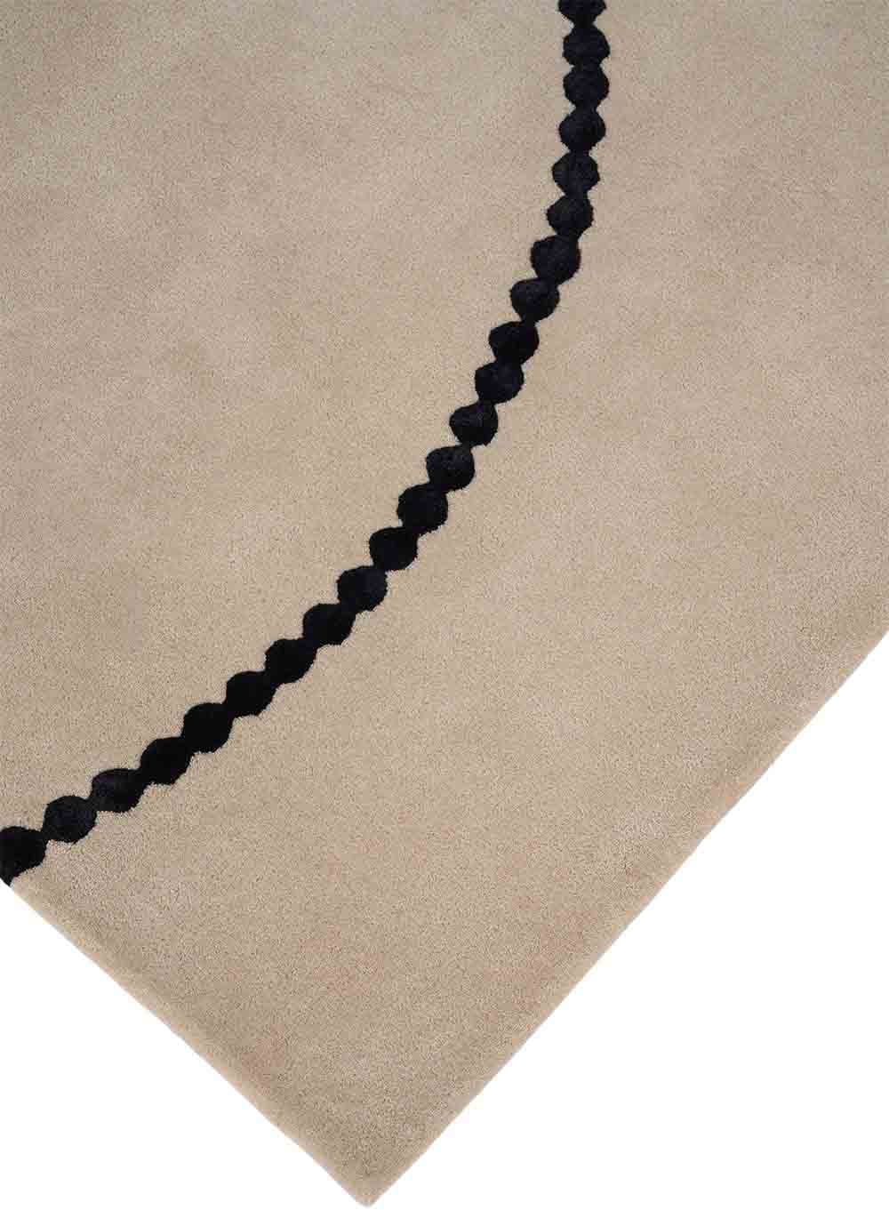 Dywan, LUNA BEIGE BLACK, beżowy, czarny, wełna, wiskoza, 160x230 cm, proj. M. Fornal, Carpets & More - 53323