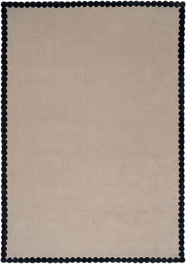 Dywan LAILA BEIGE BLACK, beżowy, czarny, wełna, wiskoza, 240x340 cm, proj. M. Fornal, Carpets & More - WYMIARY