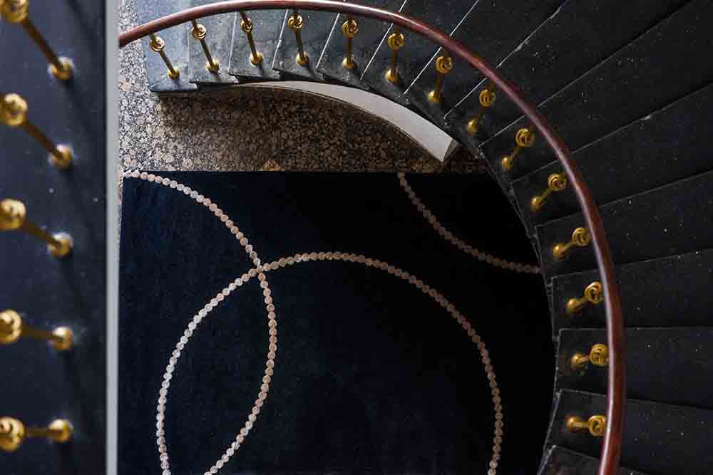 Dywan Luna Black Beige 200x300 cm, proj. M. Fornal, czarny, beżowy, wełna, wiskoza, Carpets & More - 53274