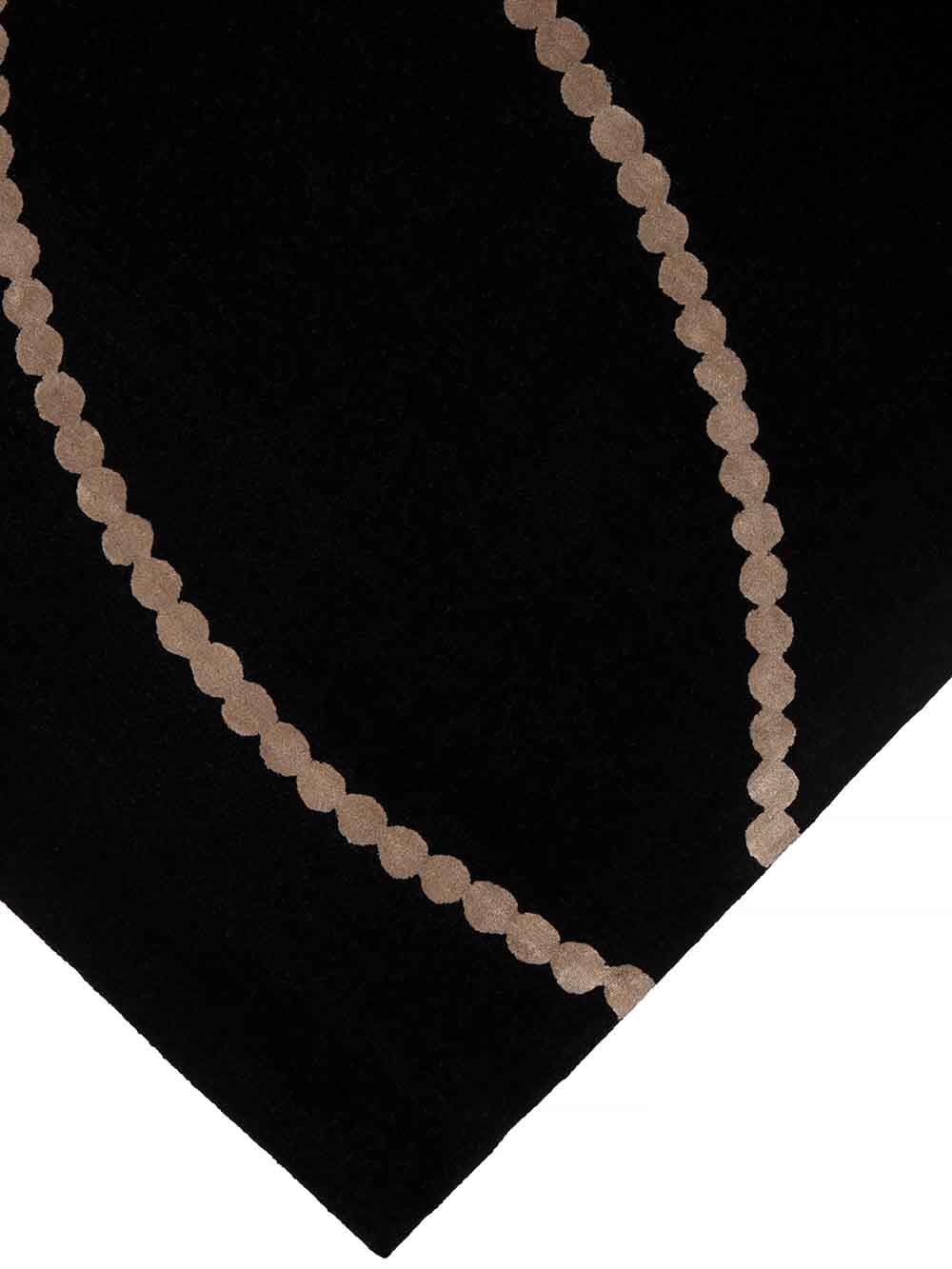 Dywan Luna Black Beige 200x300 cm, proj. M. Fornal, czarny, beżowy, wełna, wiskoza, Carpets & More - 53275