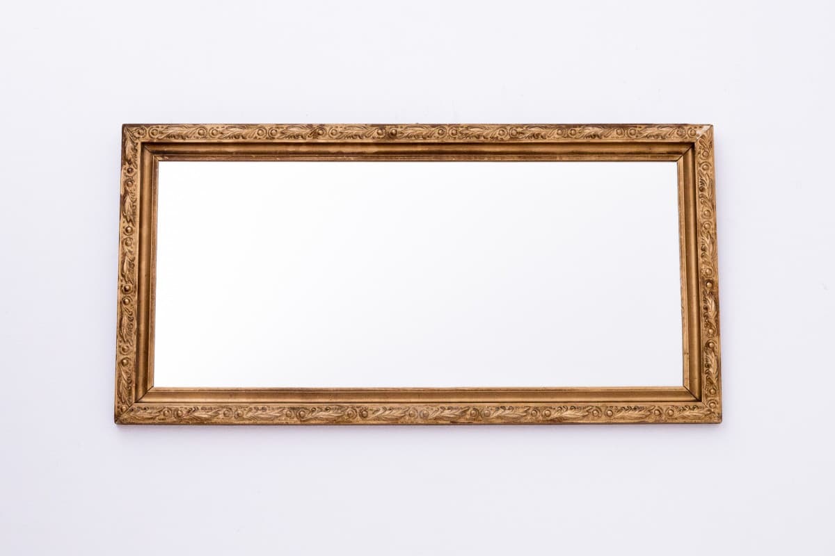 Złote lustro w stylu art nouveau, Francja, lata 40. - 49542