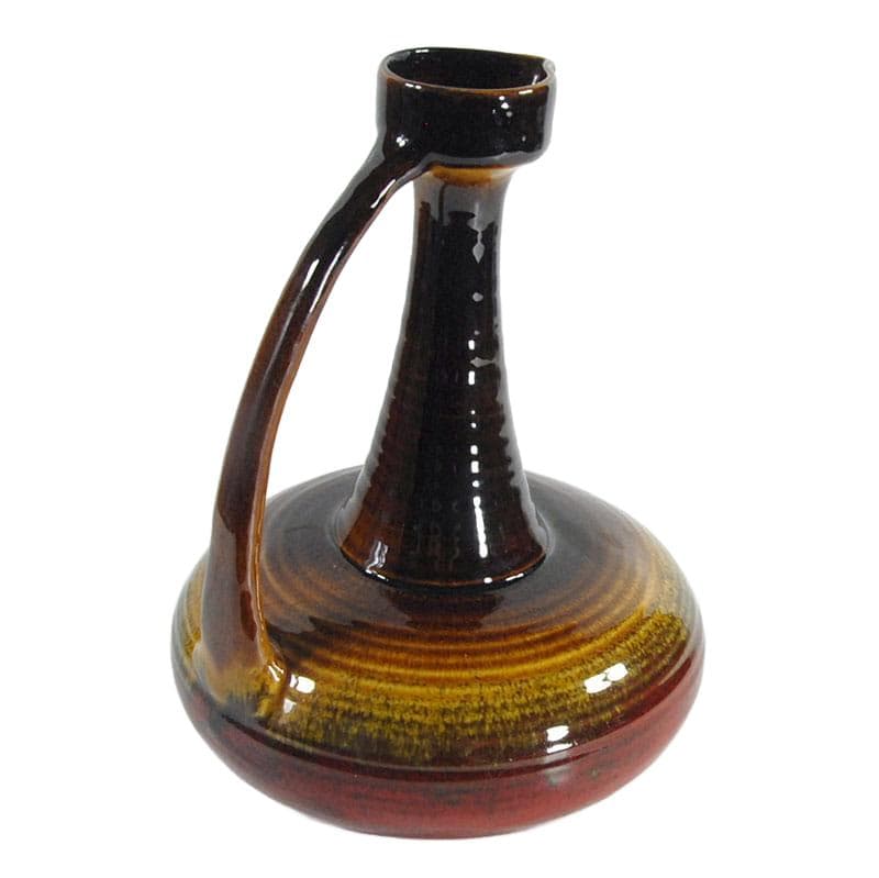 Brązowy wazon ceramiczny, Włochy, lata 60. - 5223