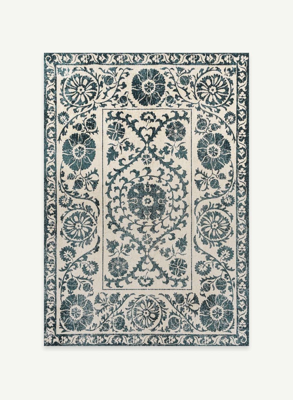 Rug SUZANI NOTOS, beige, green, 240x340 cm, Louis De Poortere - 56747