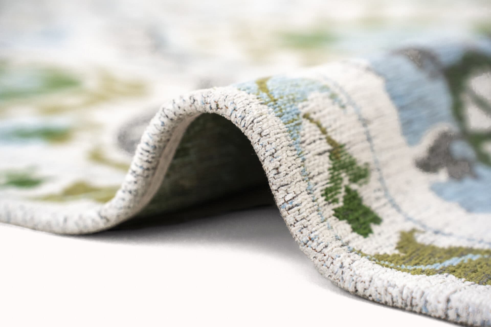 Rug SUZANI SLAVIA white, green, blue, grey 280x390 cm, Louis De Poortere - 56651