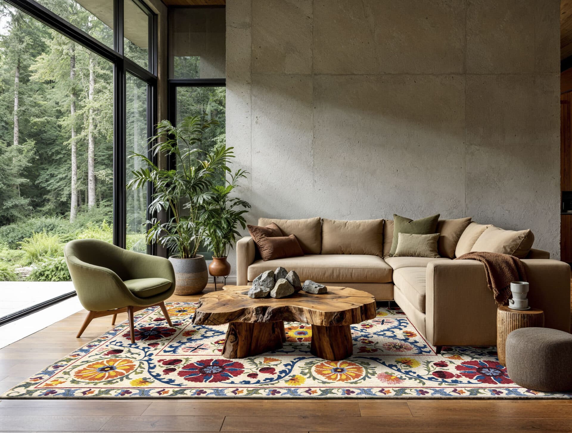 Dywan 140x200 cm SUZANI ORIGINE, wielokolorowy, Louis De Poortere - 56451