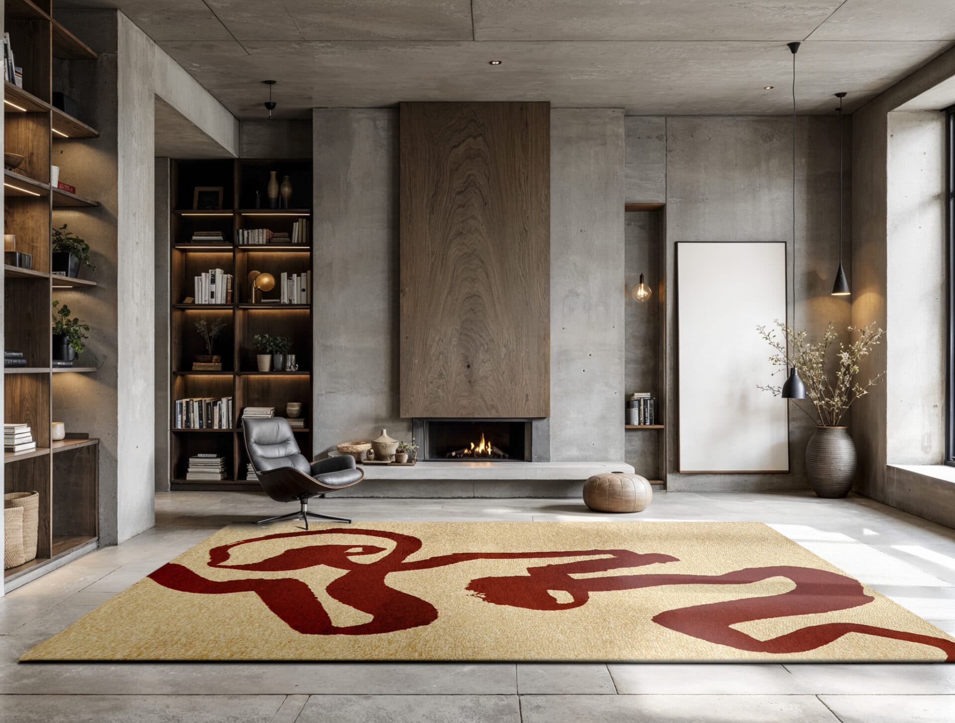 Rug Ribbon Red 140x200 cm beige, maroon, Louis De Poortere - 56395