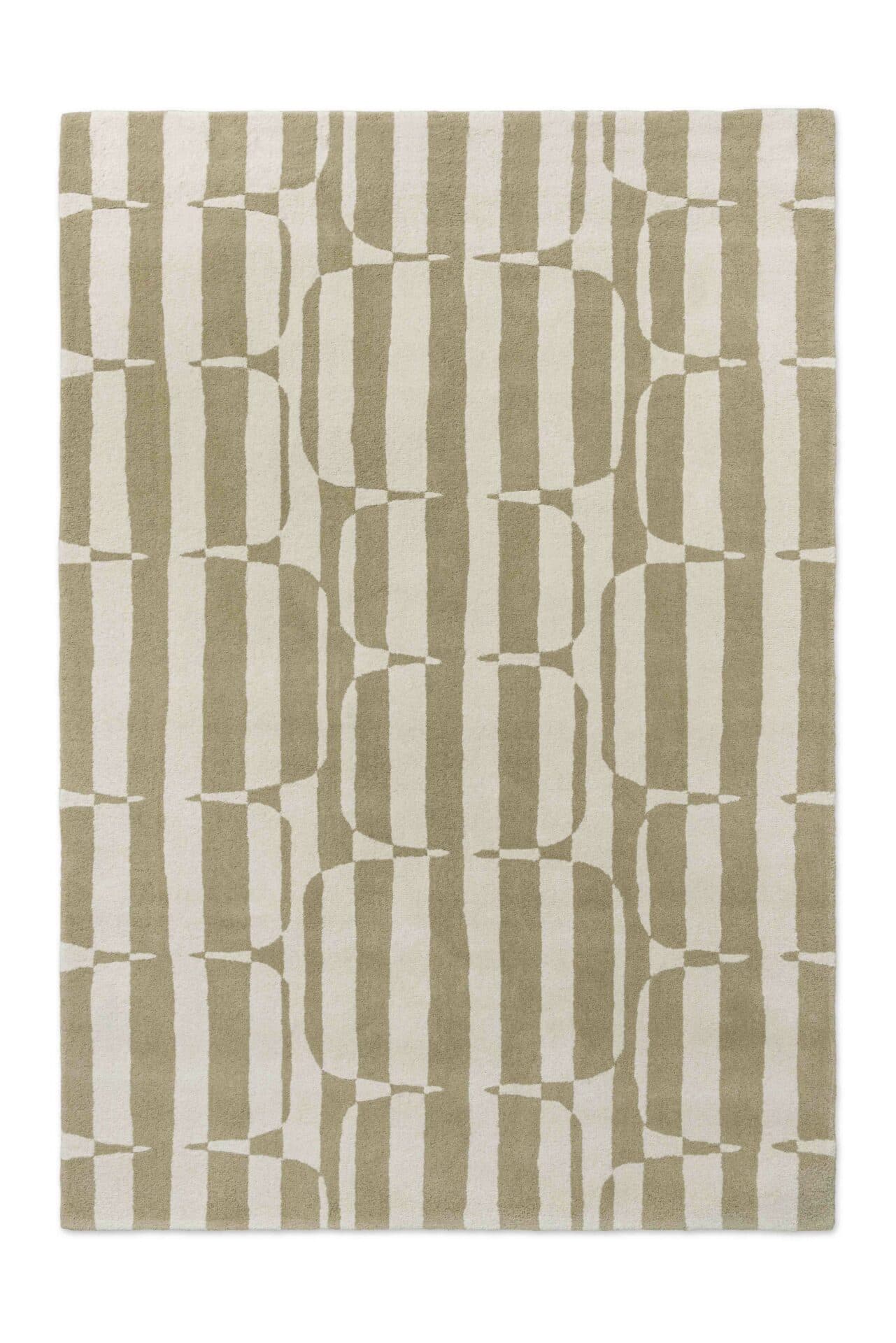 Rug Lohko Stripe Pebble 200x280 cm, beige, wool, Scion Living