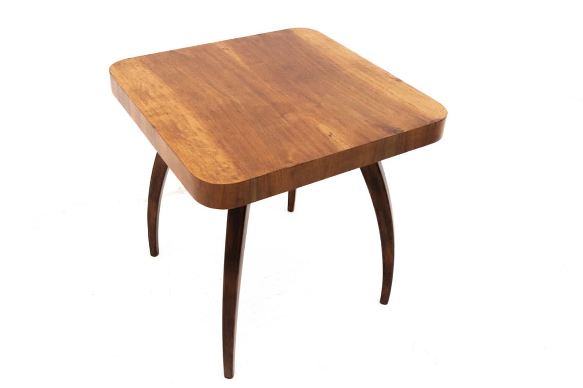 Brązowy stolik art deco, proj. J. Halabala, Czechosłowacja, lata 30. - 50034