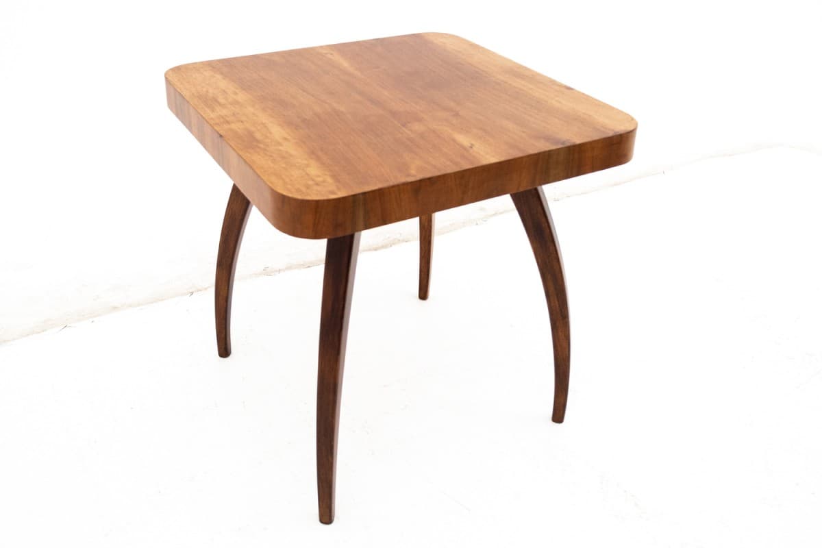 Brązowy stolik art deco, proj. J. Halabala, Czechosłowacja, lata 30. - 50035