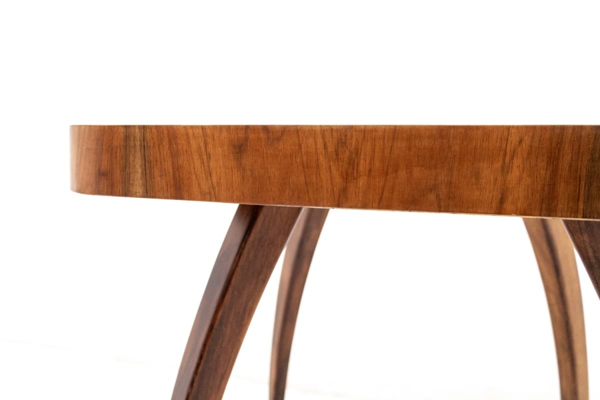 Brązowy stolik art deco, proj. J. Halabala, Czechosłowacja, lata 30. - 50037