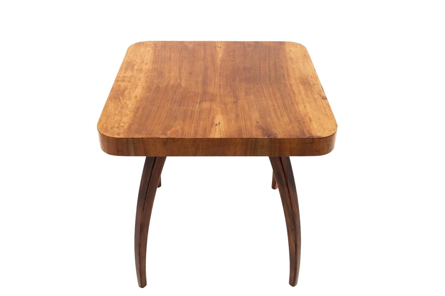 Brązowy stolik art deco, proj. J. Halabala, Czechosłowacja, lata 30.