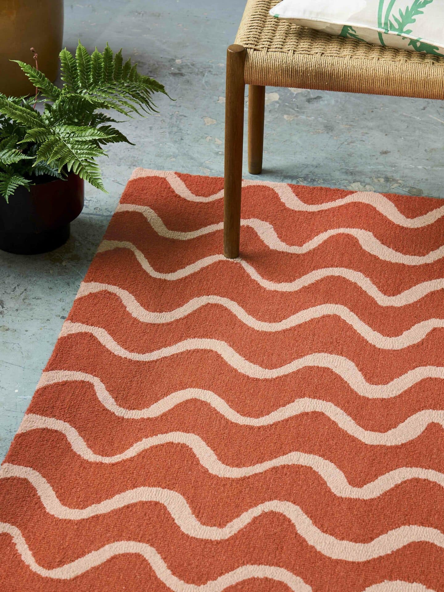 Rug Ribbon Coral 200x280 cm, red, wool, Scion Living - 56226