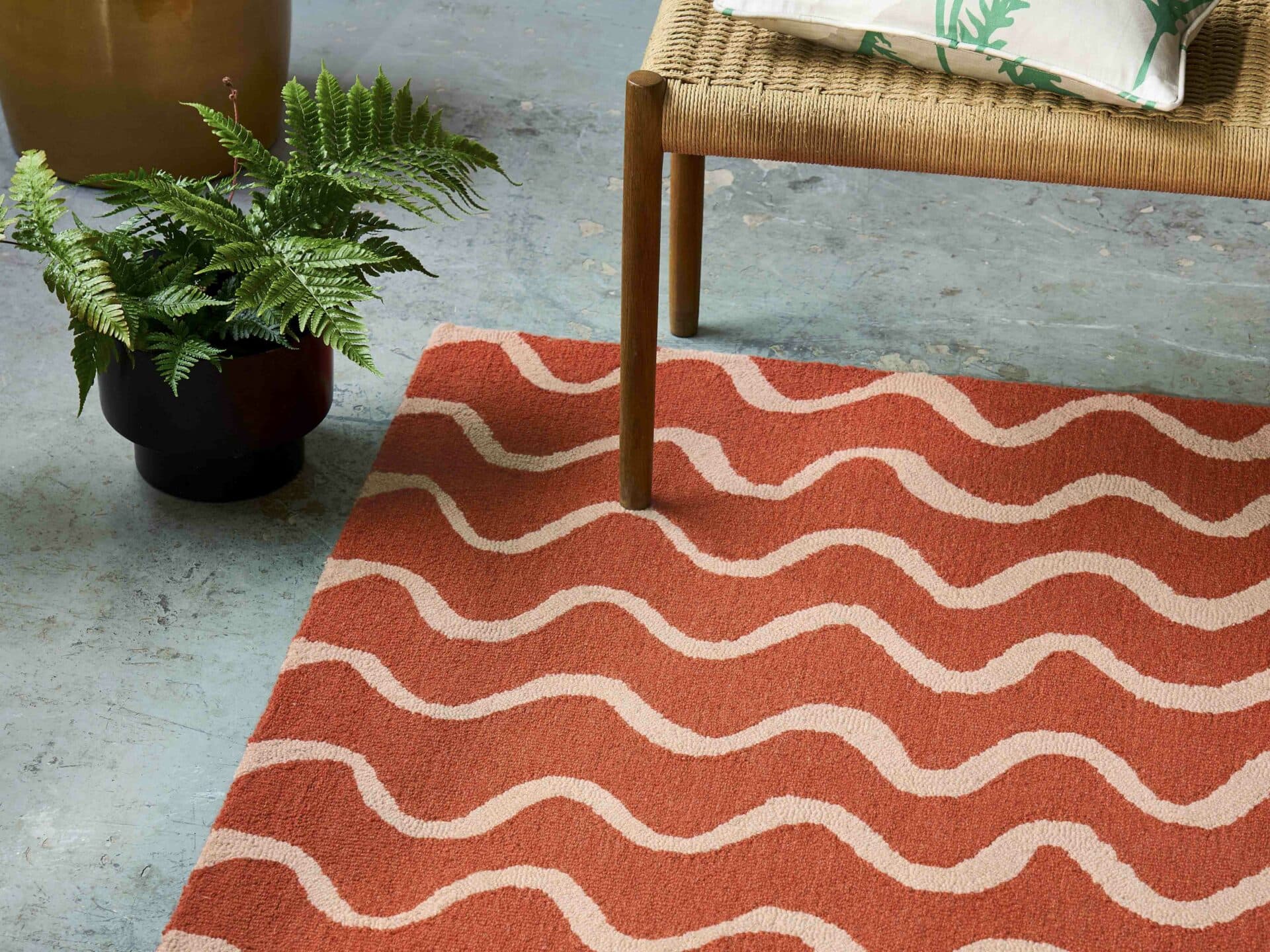 Dywan Ribbon Coral 120x180 cm, czerwony, różowy, wełna, Scion Living - 56195