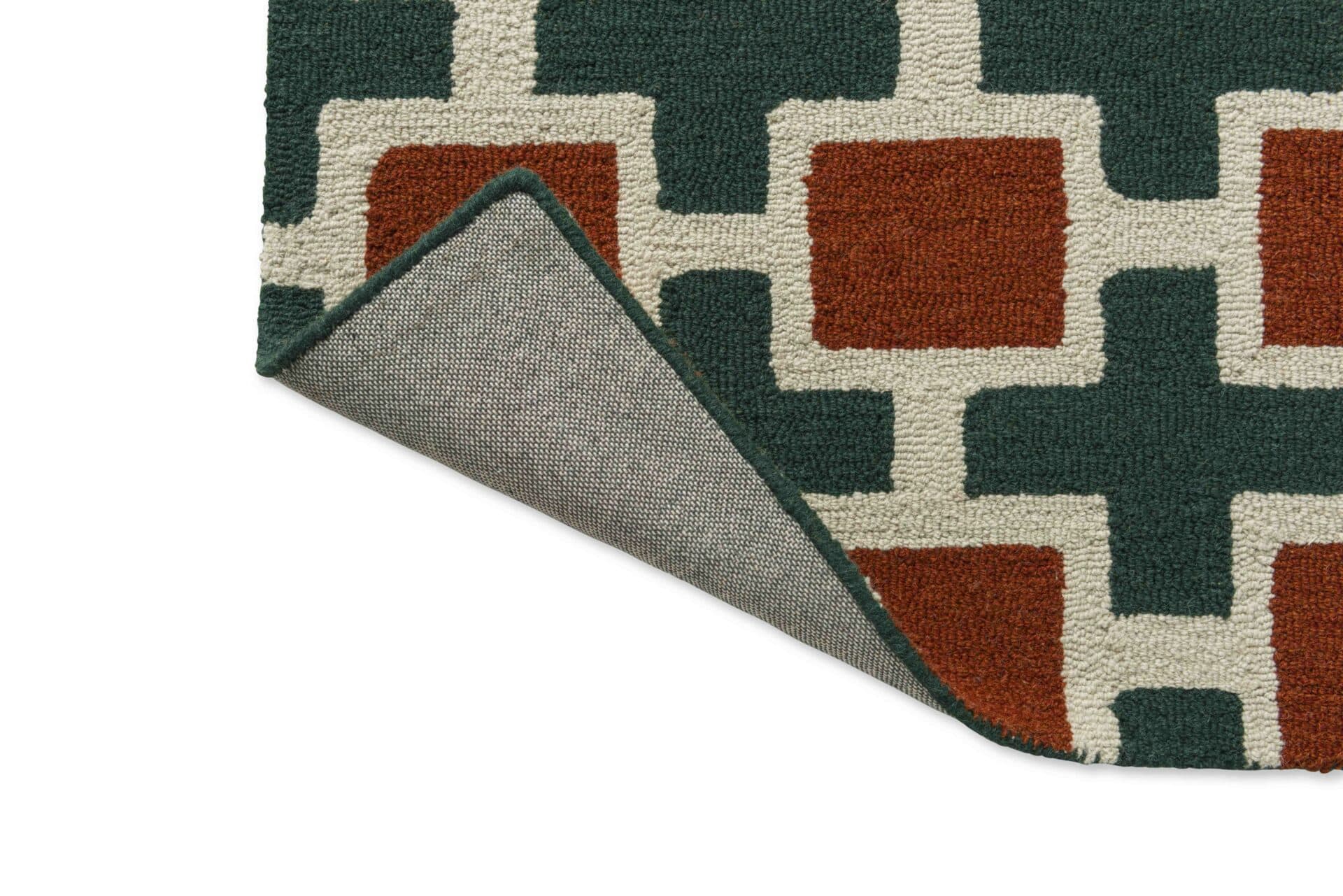 Rug HATCH RUST 250x350 cm, beige, red, green, wool, Scion Living - 56083