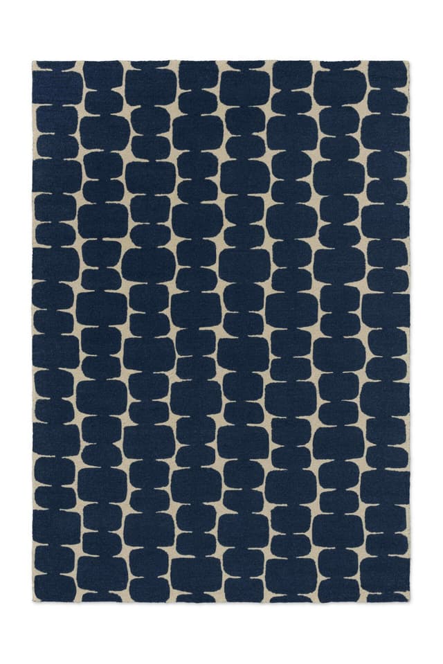 Rug LITTLE LOHKO INDIGO 250x350 cm, navy blue, wool, Scion Living - DIMENSION