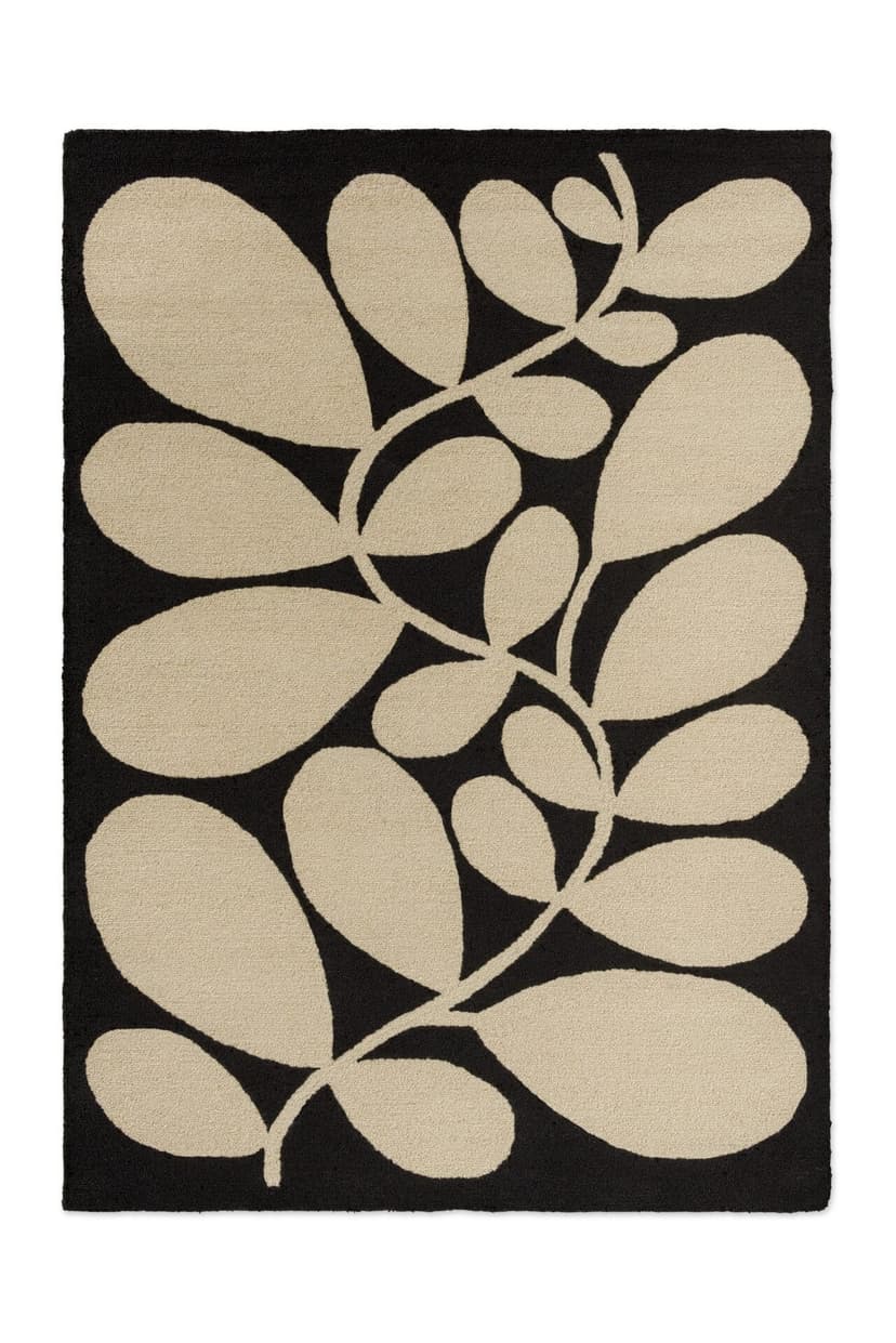 Dywan Sycamore Black 140x200 cm, beżowy, czarny, Orla Kiely
