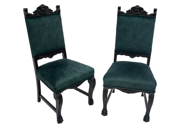 Oak Chairs with Lion's Paw Feet, Western Europe, 1920s - DIMENSION